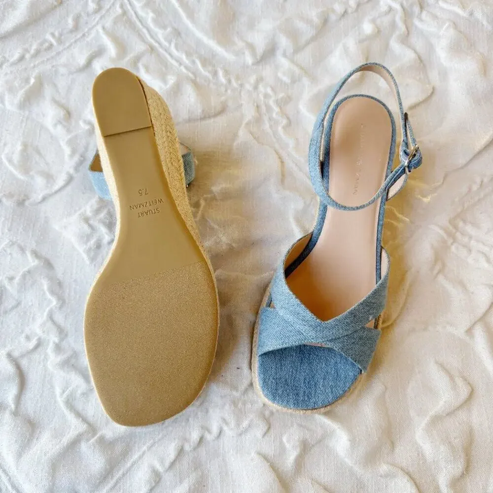 Stuart Weitzman Miami Espadrille Sandal Size 7.5 New